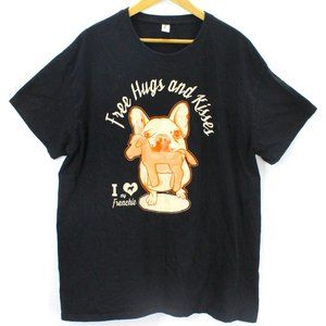 Sol's Women's Casual Black Chihuahua Dog Free Hugs And Kisses Graphic T-Shirt 4X